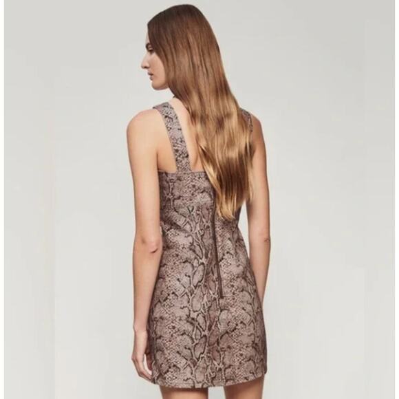 Reformation Womens Lizzie Snake Denim Dress Size 10 NWT - Picture 3 of 9